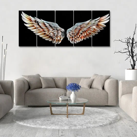 Free Shipping to USA Hard Metal Wall Painting Decorative Large Angel Wing Home Art Metal Paintings