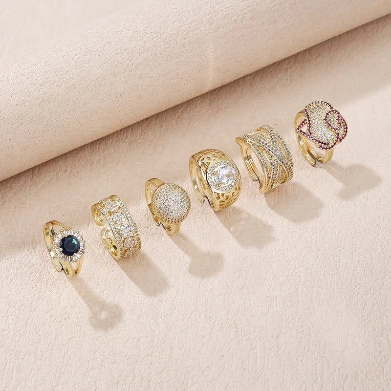 Oro Joyas Hendgian Wholesale Harmony Brass 18k Gold-Plated Religious Cz Rings for Women Fashion Jewelry Rings for Women Men
