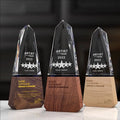 Blank Obelisk Crystal Trophy with Wooden Base  MH-NJ0120
