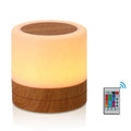 Wood RGB Touch Bedside Night Light Table Sensor Lamp Control with Quick USB Charging Port 3 Level Dimmable for Bedroom/Office