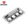 Cheap 304 Stainless Steel Ice Cube Stones Bar Accessories Eco-Friendly Customized logo Ice Cube Stones