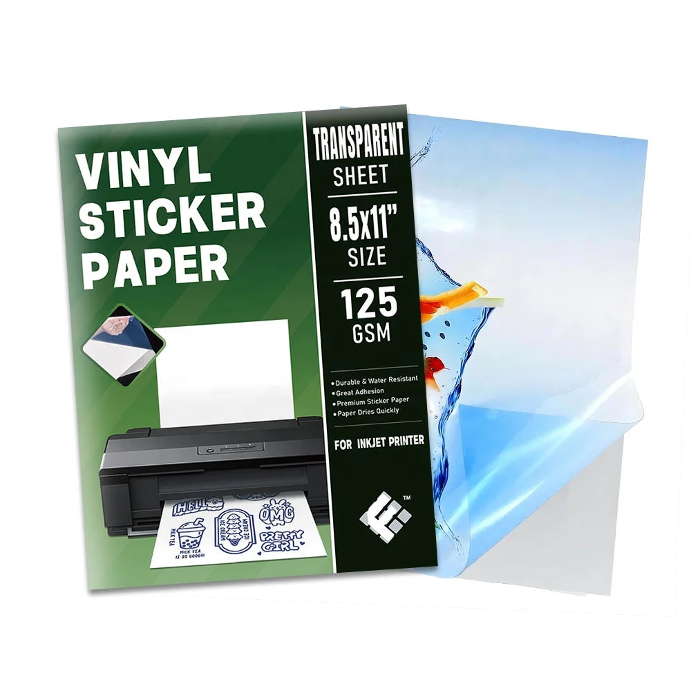 Wholesale Fanyi Vinyl Roll A4 Barcode Label Transparent Reflective Paper Stickers Clear Sticker Sheet Custom