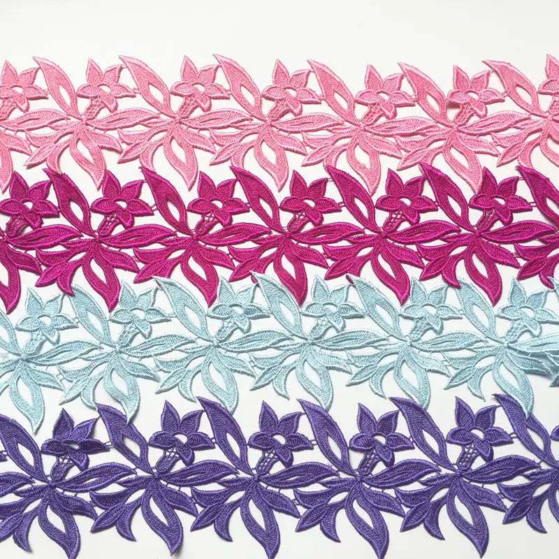 Best-selling Custom Design Color Guipure Lace Trim Material Embroidery Lace Patch for Dress Clothing DZ1