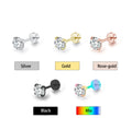 Waterproof Gold Plated Stainless Steel Screw Back Earrings Mini Round Shape Screw Back Earrings for Cute Sweet Young Girl