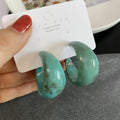 Luoyan Round Earrings Thick Acrylic Exaggerated Candy Color Simple Hoop Resin Chunky C Shape Hoop Earrings Gifts