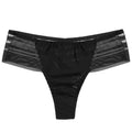 Women's Sexy Transparent G-String Thong Lingerie Low-Rise Nylon and Spandex Underwear With Logo on Waist
