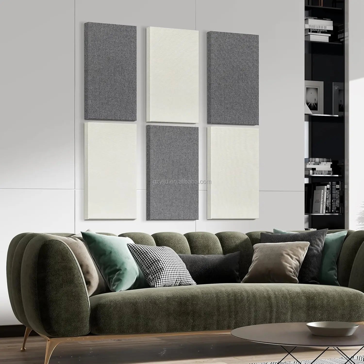 Same-Day Shipping Modern High Resilience Eco-Friendly Sound Deadening Bevel Edge Fabric Acoustic Panel for Studio Record