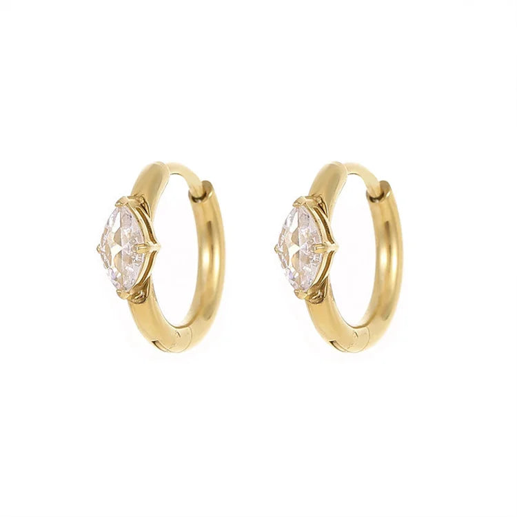 Ins Popular Stainless Steel Hoop Earring Stainless Steel Diamond Earring