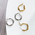 2021 New High End High End 18K Gold Plated Twisted Brass Hoop Earring Gold Jewelry Wholesale Earrings Women Jewelry