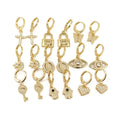 EC1684 2021 Chic Dainty Minimal Cubic Zirconia CZ Micro Pave Butterfly Mary Cross Evil Eyes Dangle Charm Huggie Hoop Earrings