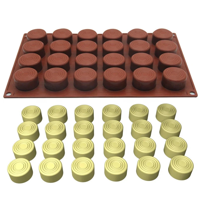 New Design Dubai Chocolate bar Mold Custom Round Shape with Water Ripple Silicone Chocolate Cake Mold Non Stick Candy bar Mold