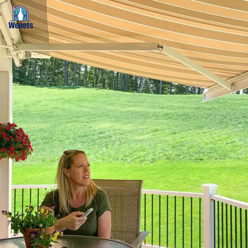 Retractable Awning Automatic Electric Full Cassette Awning Outdoor Sunshade Manual Patio Awning