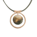 Abalone Shell Simulant Gold Tone Necklace