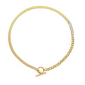 Fashion  Zircon Necklace Hot Selling Trendy Clavicle Stitching 1 8K Gold Stainless Steel Necklace Sets