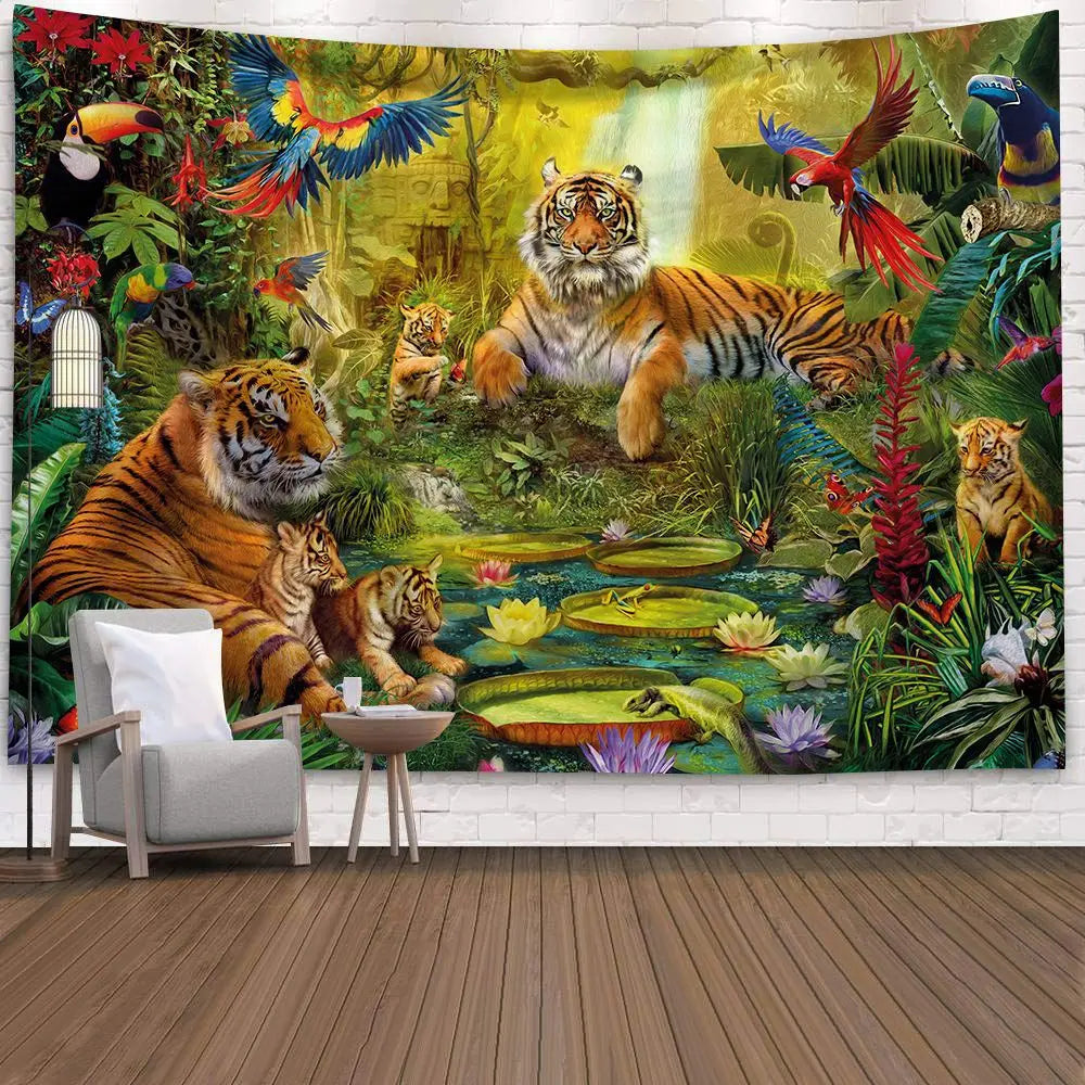 Custom 3D Print Green Forest Tree Wall Art Decoration Landscape Wall Hanging Tapestry Bedroom Decor Bedspread