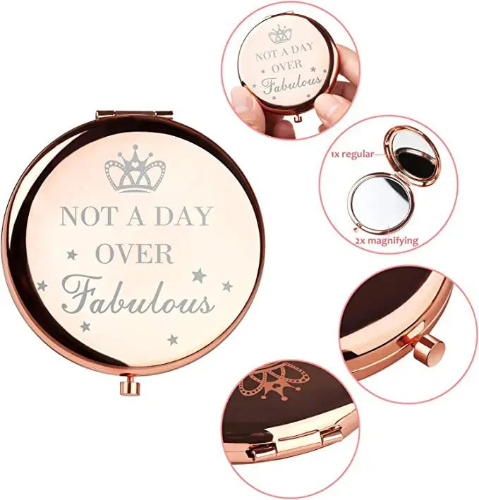 Personalized Home Office Mirror Makeup Mirror Cosmetic Magnifying Round Pocket Make up Mirror for Purse Travel Bag
