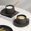 Japanese Retro Creative Ceramic Coffee Cup Set Microwave and Dishwasher Safe Porcelain Cappuccino & Latte Mugs Vintage Design