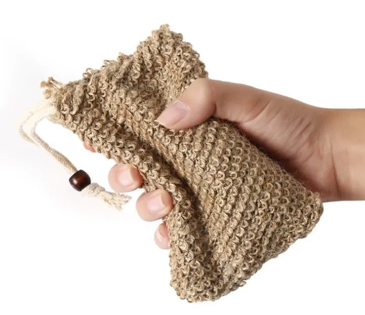Natural Sisal Soap Bag  Saver Exfoliating Foam  Net Soap Pouch for Prolong Soap Life Bathroom Supplies