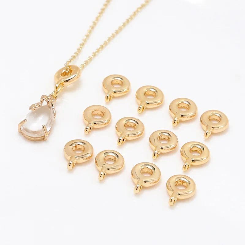 Wholesale Simple Circle Pendant Gold Plated Wheel Beads With Loop for Necklace Earrings Making Accessories