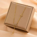 New Premium 18k Gold Plated Collarbone Chain Jewelry Light Luxury Multi-style Colorless Stainless Steel Necklace Gifts for Women