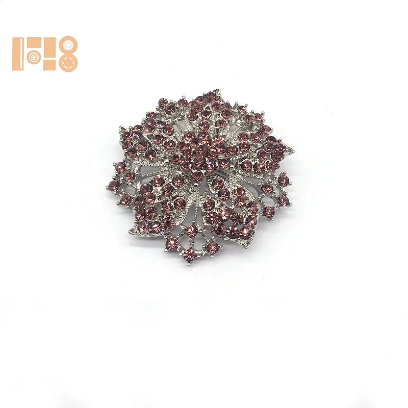 Sparkly Rhinestone Crystal Brooch Women Purple Wedding Brooches for Wedding Decoration