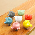 Ceramic Bear Drawer Knobs 3D Cartoon Cabinet Cupboard Handles Novelty Creative 7 Color Fashion Furniture Handles Hardware
