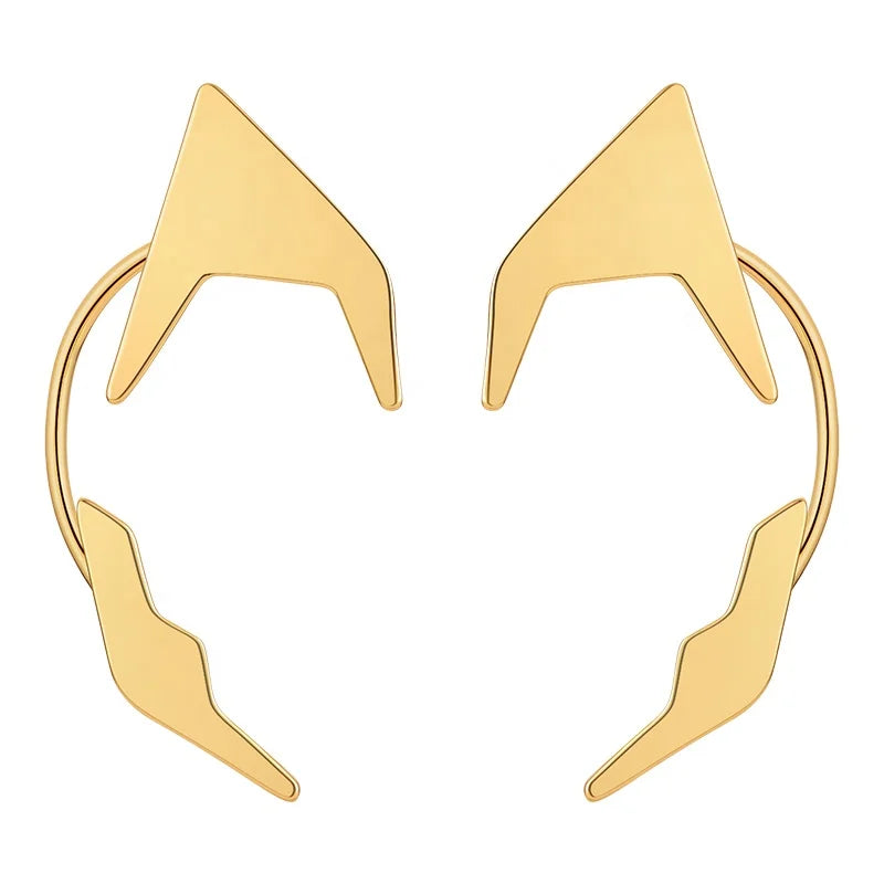 Original Design 18K Gold Plated Brass Jewelry Elf Ear Clip Non-Piercing Ear Cuff Party Accessories Earrings E221378
