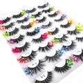 Luminous Glitter Lashes Fluffy Fiber Dramatic Shining Colored Lash Extensions Cosplay Decorative Eyelashes Strip