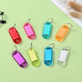 Wholesale Colored Transparent Plastic Key Tag ID Name Label with Split Key Ring