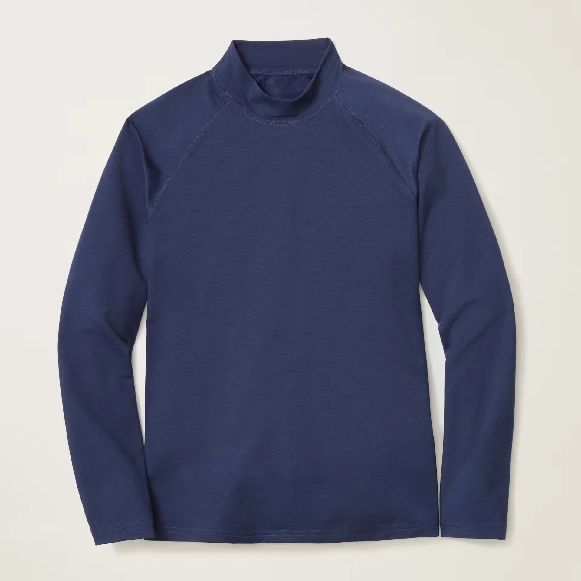 Men's Lightweight French Terry Mock Neck Base Layer Raglan Sleeve Breathable Pullover