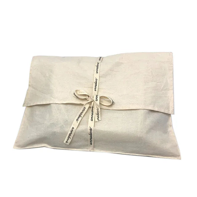 Custom Logo Printed Envelope Flap Cotton Canvas Jewelry Pouch Envelop Gift Packaging Bags