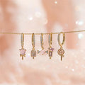 SP Latest Cute Style Diamond Hoop Silver Needle High Quality Zirconia Rhinestone Ice Cream Candy Earrings