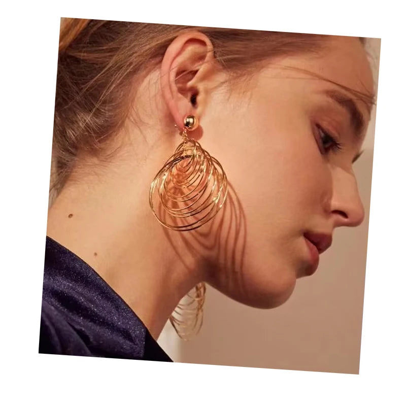 VKME Punk Multi Layered Big Hoop Earrings for Women Jewelry