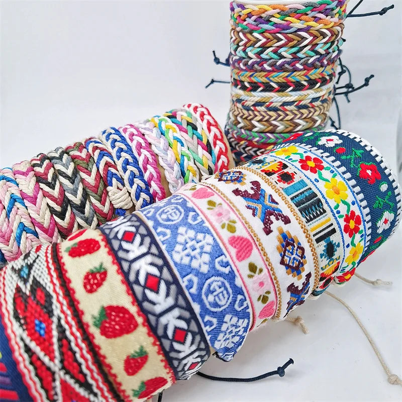 Handmade Nostalgic Jewelry Wishing Friendship Hand Jewelry Lucky Braided Rope Bracelets for Women Men