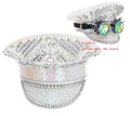 Ecoparty  Women Men Steampunk Hat WithRivet Queen Sequin Burning Captain Sergeant Rave Festival Bachelorette Part Hat