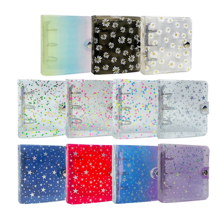 New Design Korean School Pvc Mini 3-holes Loose-leaf Refillable Binder Notebooks Stationery With1/2/3 Inch Photo Inner Pages