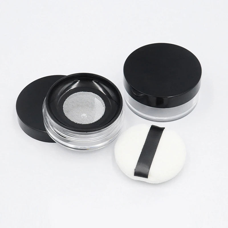 Ready Stock 15g Capacity Empty Plastic Loose Powder Jar with Sifter for Cosmetics Makeup Skin Care Use with Shampoo as Well