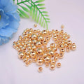 Solid Accessories Stuffing Gold Filled Beads 14k Golden Diy Jewelry Straight Hole Beads Golden Silver Imitation Brass Beads