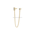 14k Pure Gold Earrings Zircon Studs Earring Double Piercing Earrings for Women