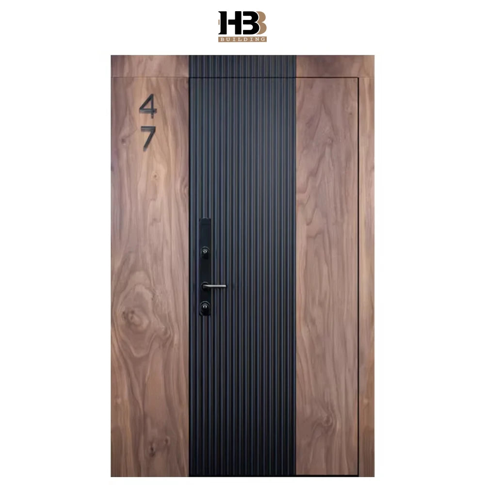 Modern Luxury Villa Front Entrance Door Finished Stainless Steel Swing-Style Bulletproof Design for Exterior & Outdoor Use