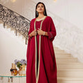 Latest Abaya Designs Dubai Two Pieces Set Abaya Women Muslim Dress Chiffon Long Dresses Kaftan Abaya