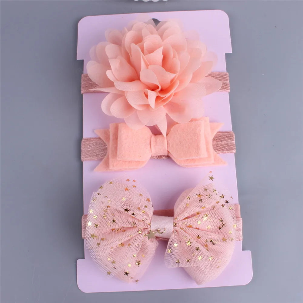 Cute Infant Baby Girls Bow Headband Newborn Elastic Stars Floral Hairband  Hair Accessories
