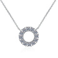 18k White Gold Plated Silver 925 D Colour 1.2ct Moissanite Diamond Full Pave Pendant Necklace Fine Jewellery