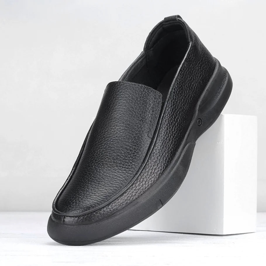 New New Top Layer Cowhide Soft Sole slip on Men's Large Size Leather Shoes