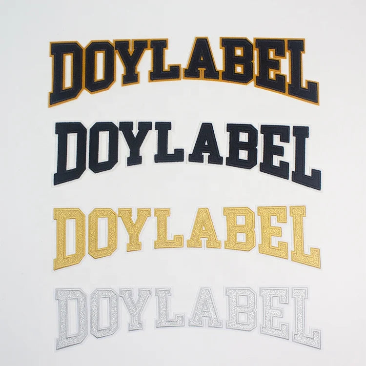 Heat Press Digitizing Embroidery Services Custom Embroidered Logo Letters Applique Patches for Clothing