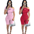 Custom Women's Sets Summer T Shirt and Short Set Streetwear Fashion Short Tracksuit Summer Biker Short Women's Set