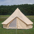 Outdoor Camping Safari Bell Tent with Stove Hole Single Layer Four-Season Waterproof Canvas Quick Automatic Opening