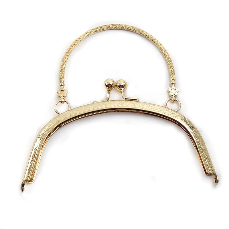 Deepeel BH001 Arc Pattern Handbag Frames Kiss Lock Bag Clutch Handle Hardware Accessories Purse Frame