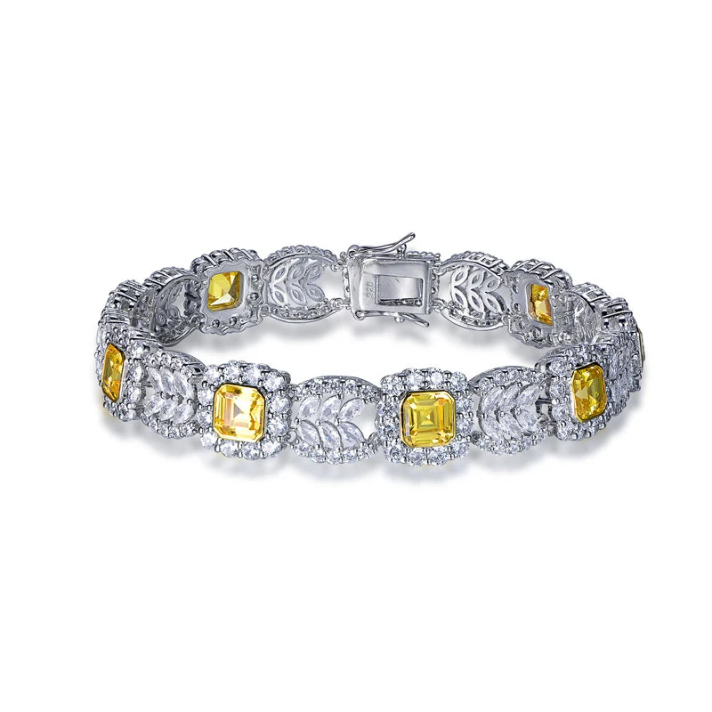 Kirin Dramatic CZ Cubic Zirconia Bridal Wedding Statement Gold Plated Cuff Bracelet with Hip Hop Geometric Design
