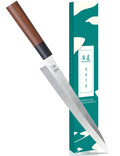 SHANGDAO Traditional 9.5 Inch Sashimi Sushi Knife for Restaurant Sharp Knife Stainless Steel with Wood Handle
